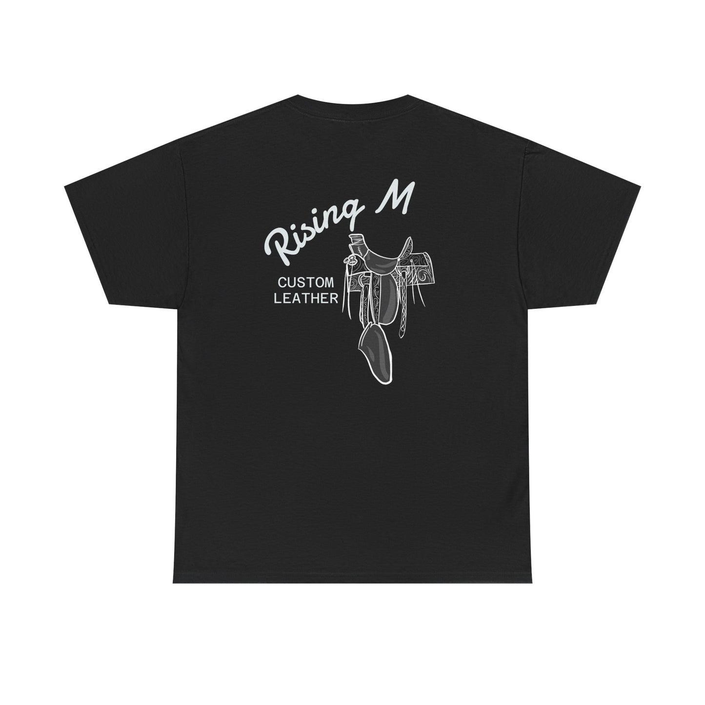 Rising M Unisex Heavy Cotton Tee | Custom Leather Graphic, Casual Wear,