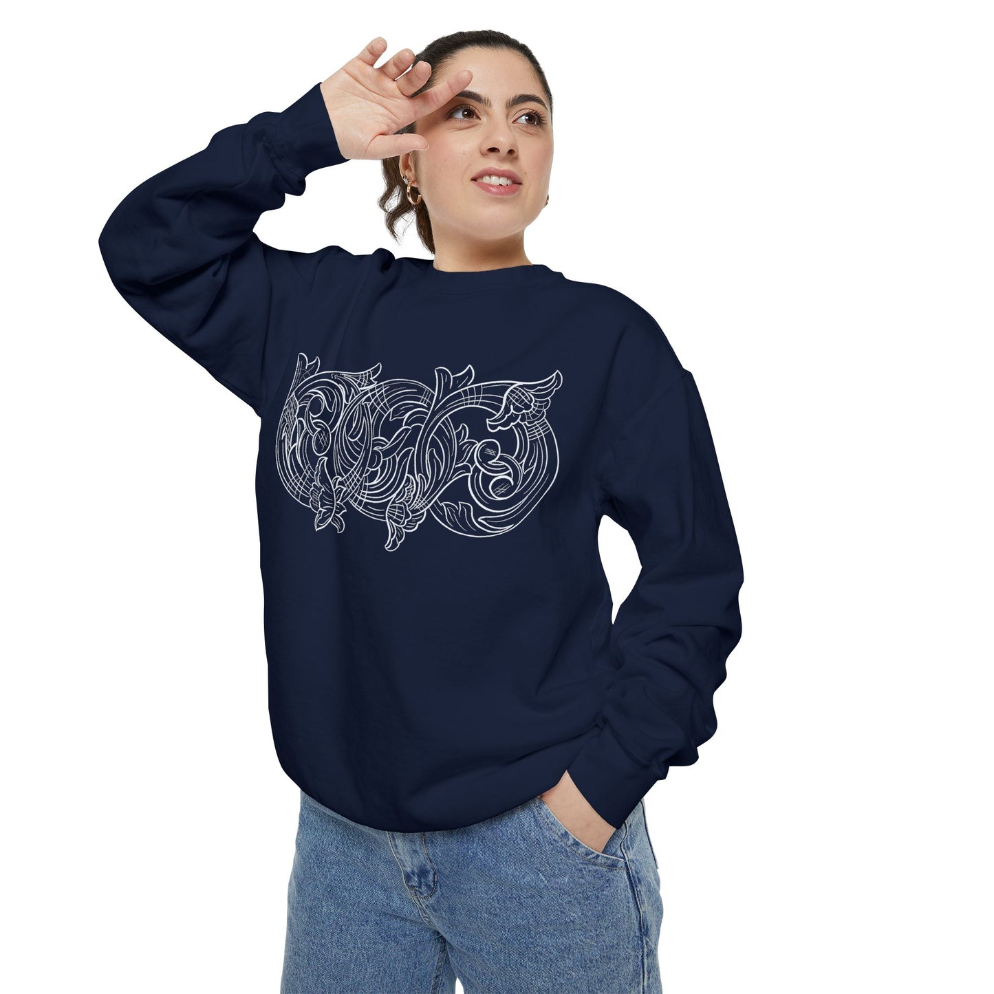 Rising M Custom Leather Cowboy Crewneck Sweatshirt
