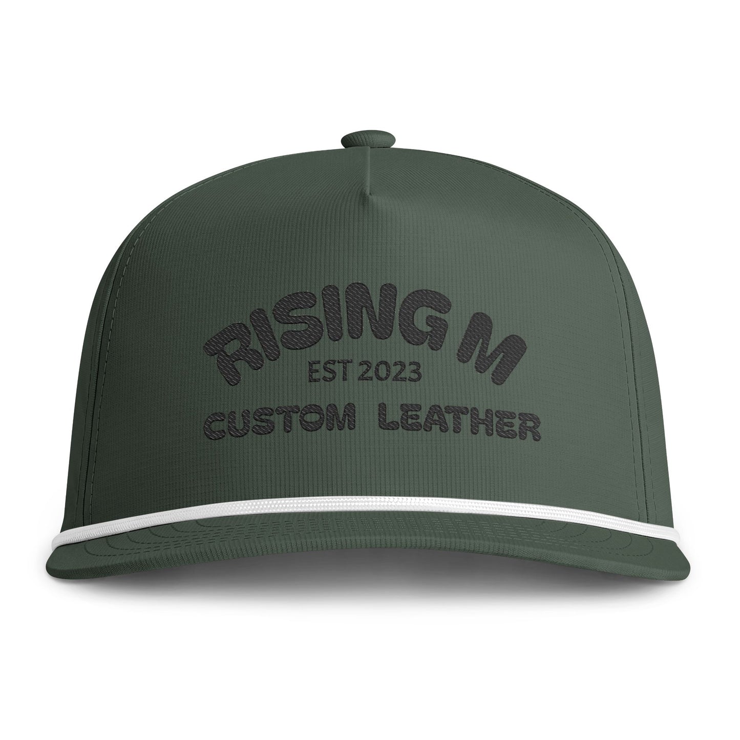 Sunwashed Rope Cap - Vintage 'Rising M' Custom Leather Embroidered Hat