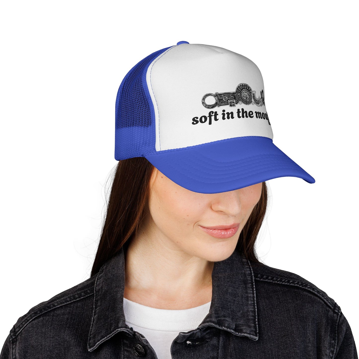 Funny Soft in the Mouth Trucker Cap, western humor, Great Gift for Friends, Summer Style. Cowboy fashion
