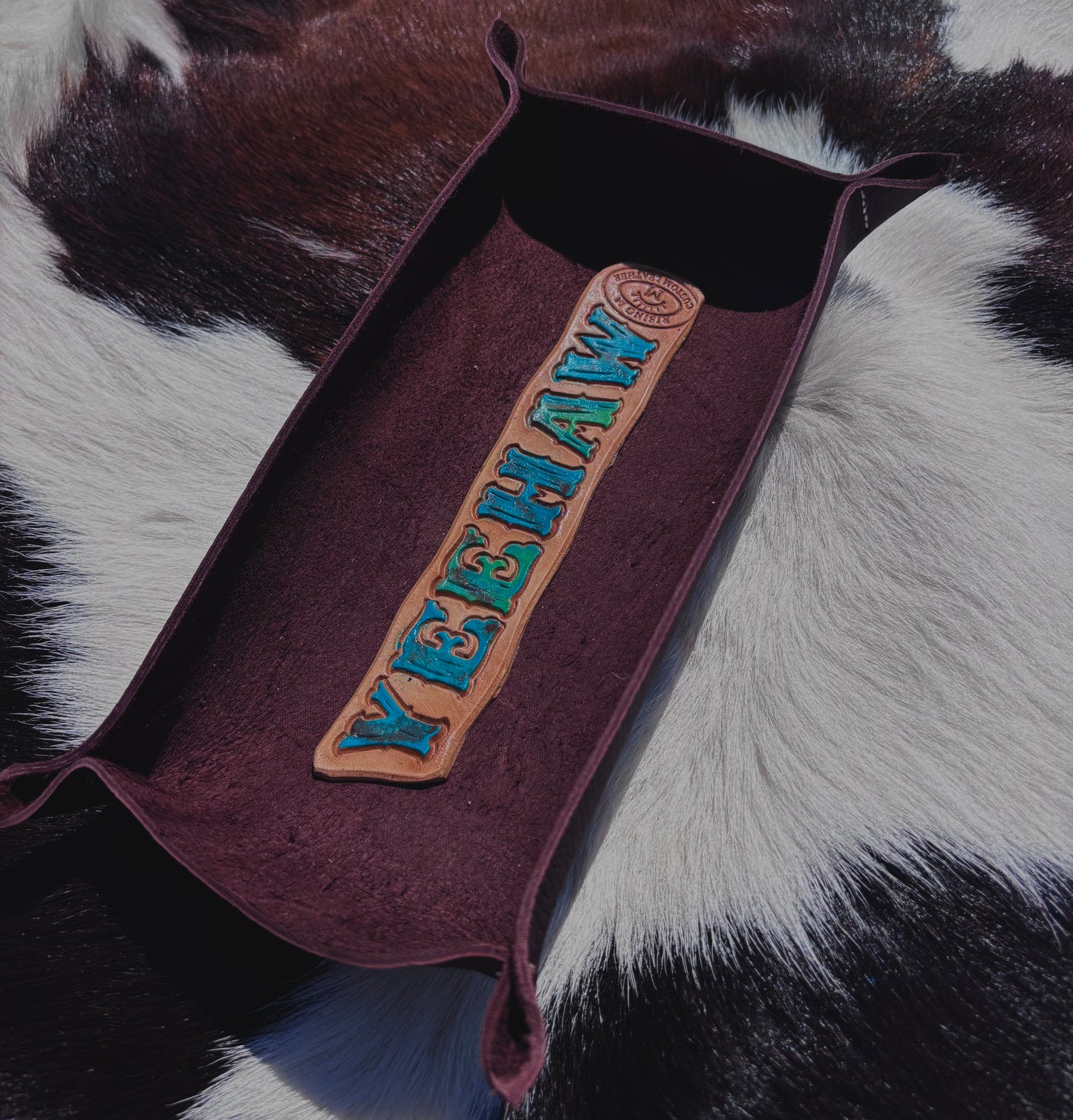 Leather Tray/Bowl “YEEHAW”