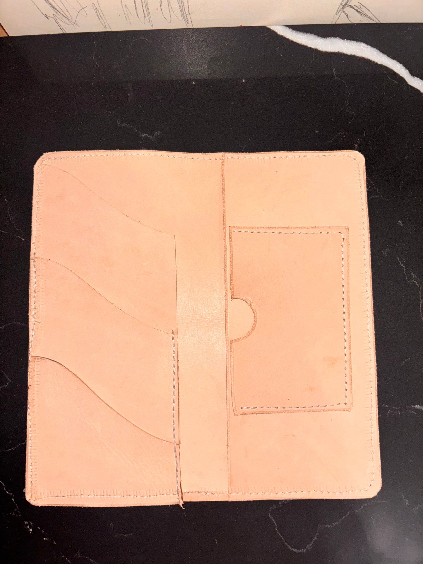 Long wallet red suede