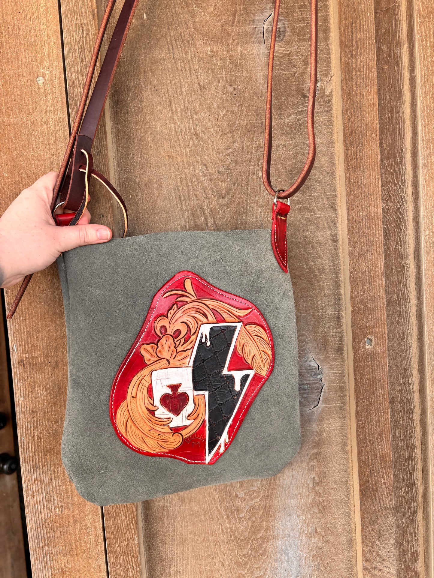 Grey bolt purse