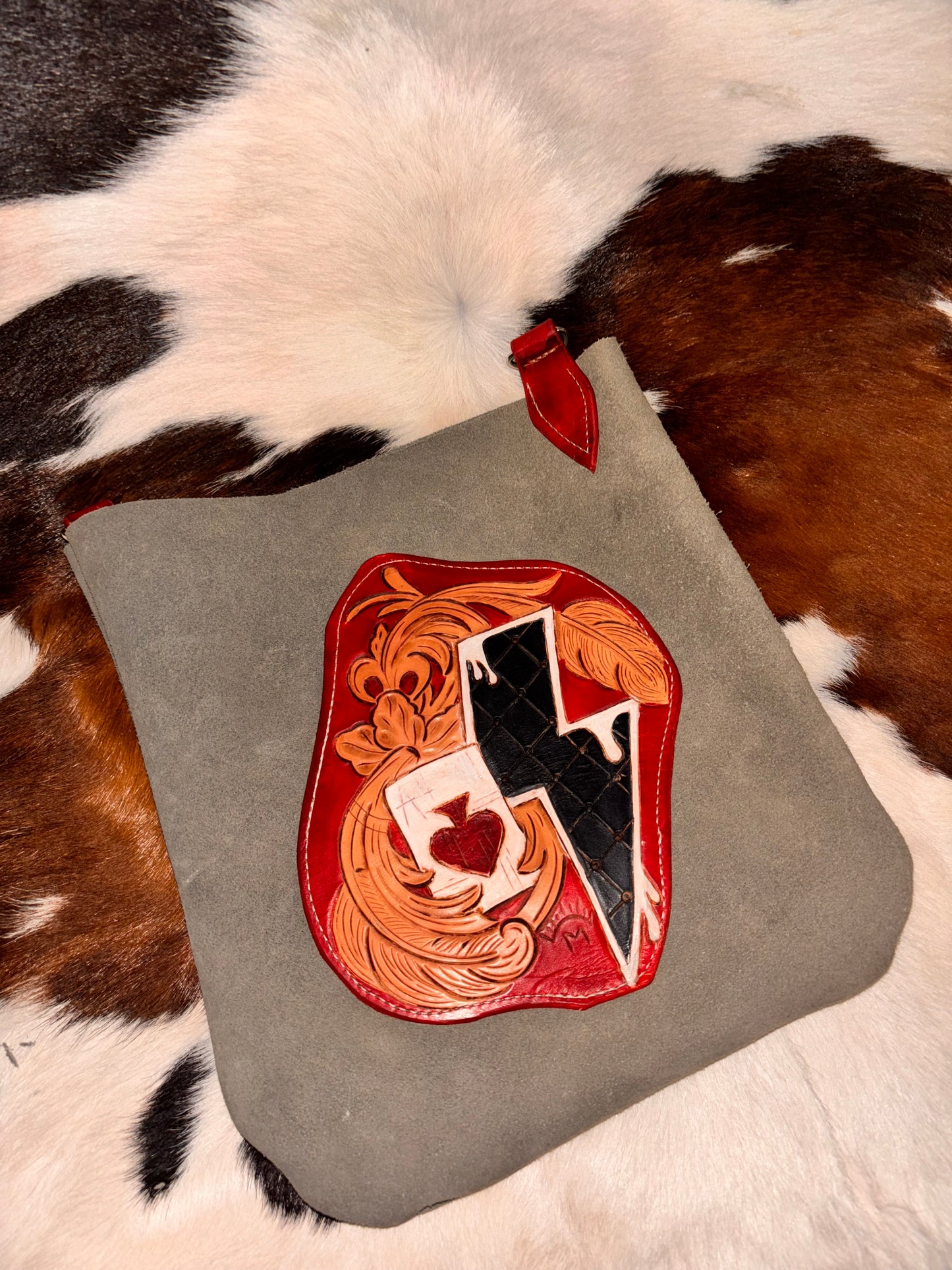 Grey bolt purse