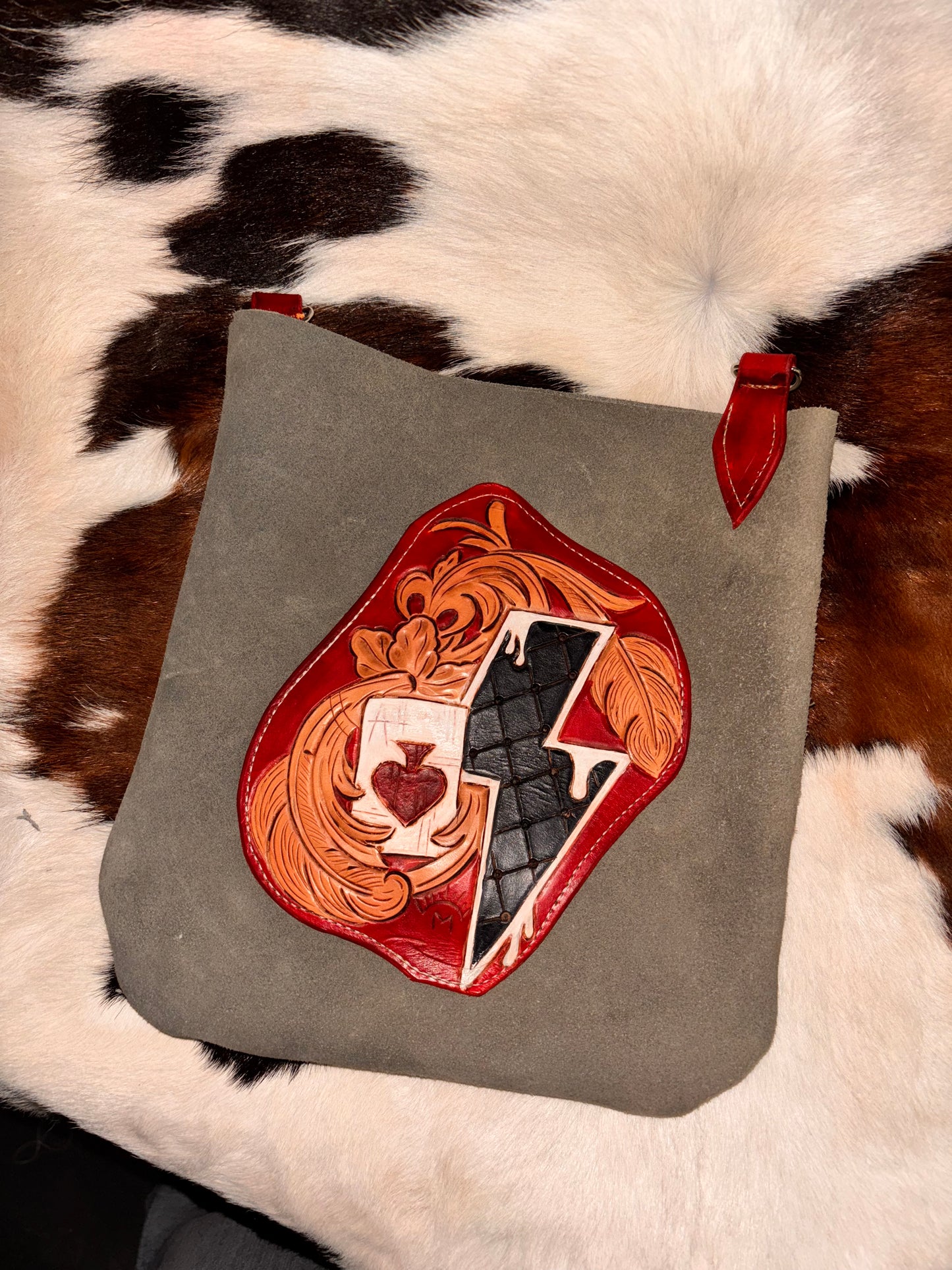 Grey bolt purse