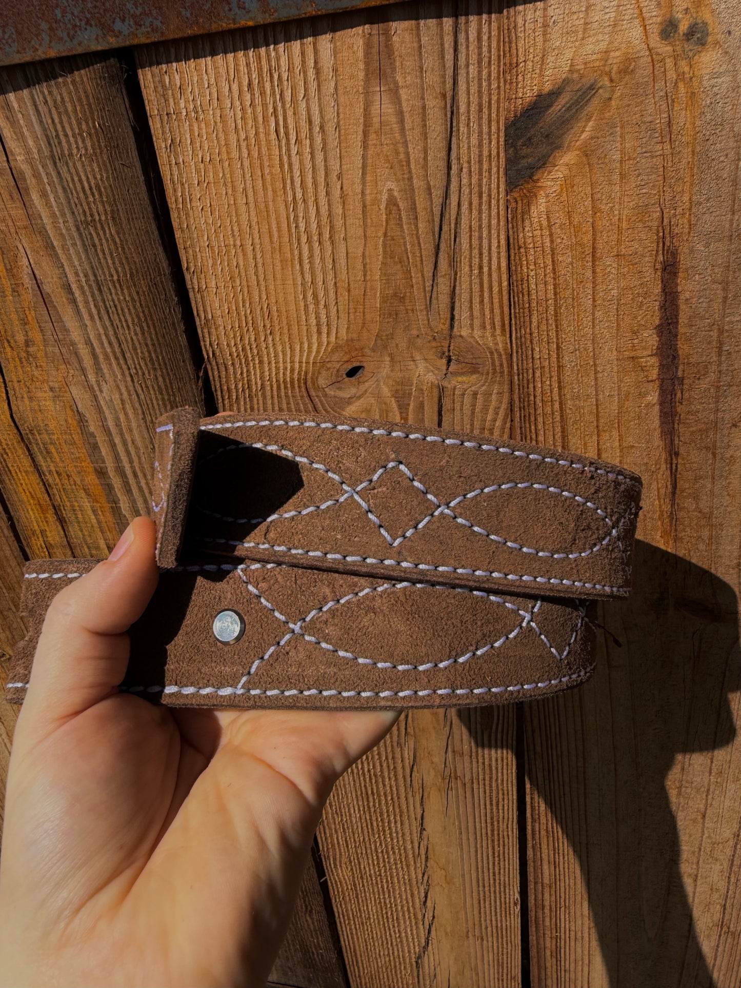 Light chocolate Rough out belt