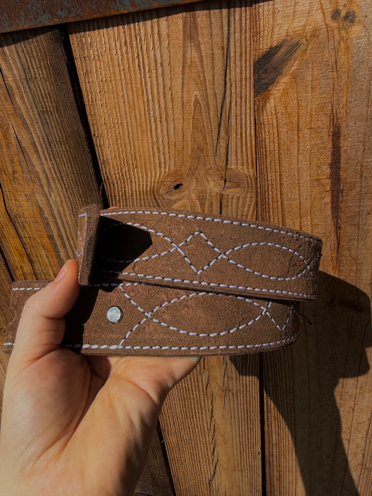 Light chocolate Rough out belt