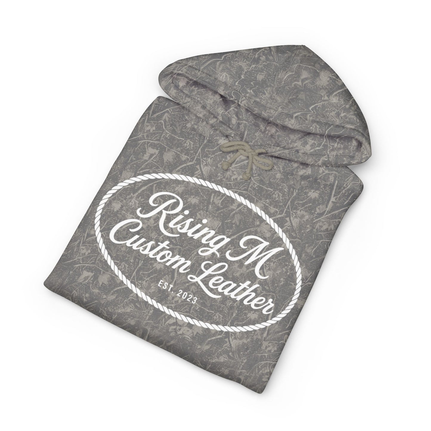 Hoodie — Rising M Custom Leather Vintage Logo Hooded Sweatshirt