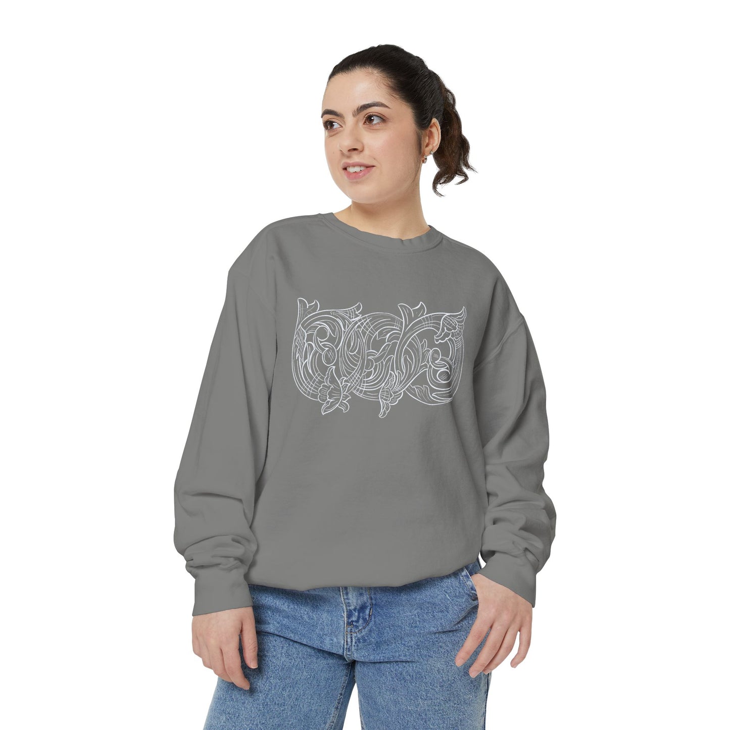 Rising M Custom Leather Cowboy Crewneck Sweatshirt