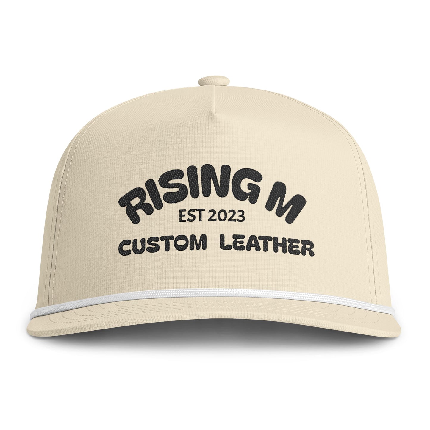 Sunwashed Rope Cap - Vintage 'Rising M' Custom Leather Embroidered Hat