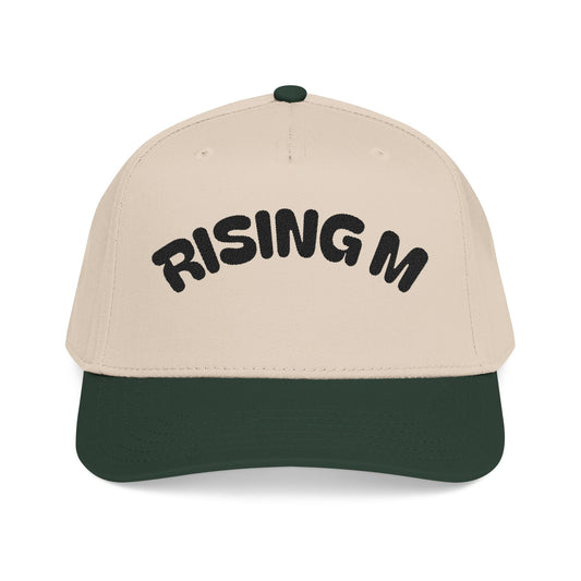 Rising M Embroidered Baseball Cap — Retro Felt Arch Logo Hat
