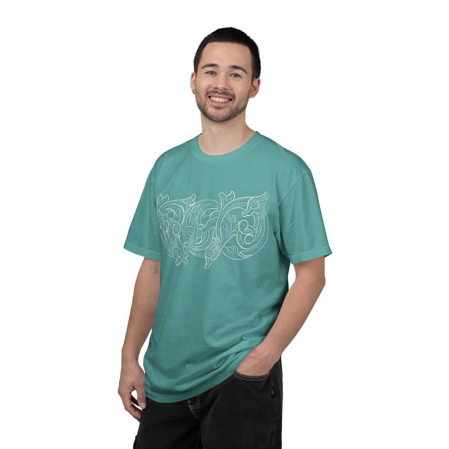 Rising M comfort colors scrolling front - roper logo back