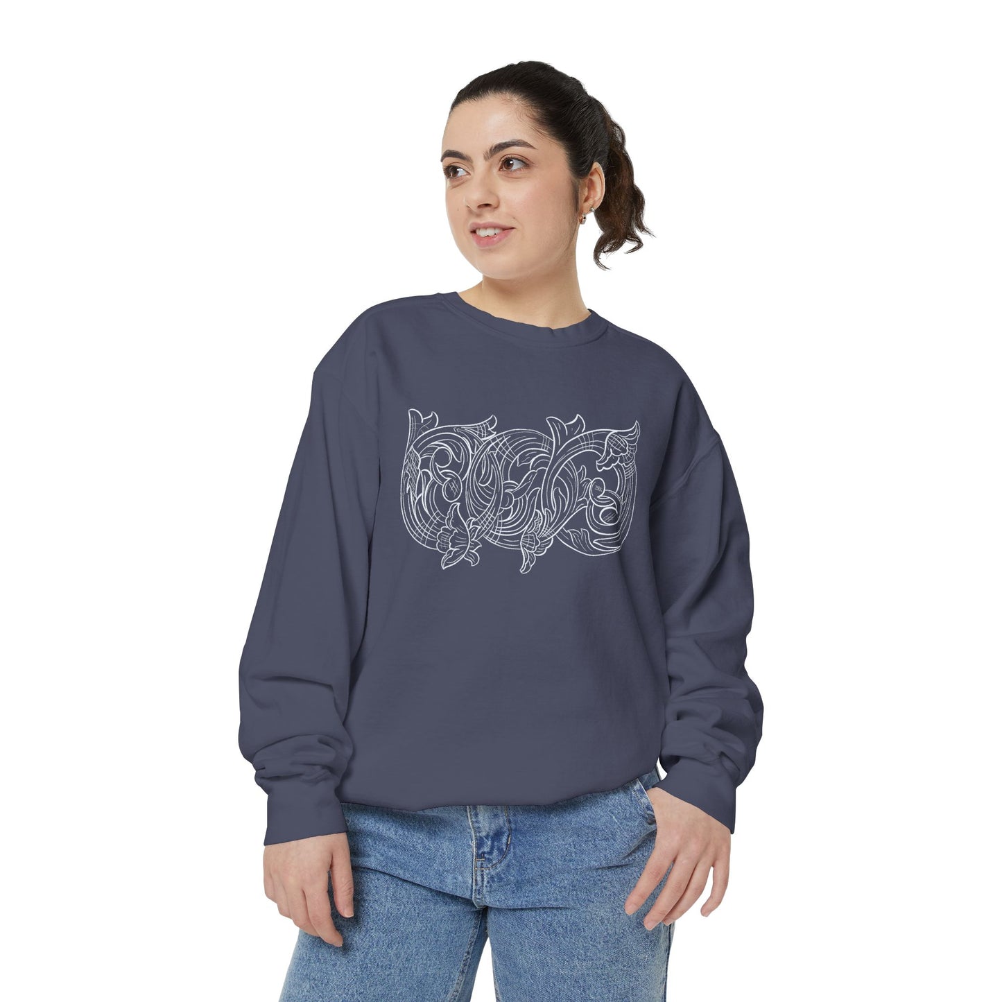 Rising M Custom Leather Cowboy Crewneck Sweatshirt