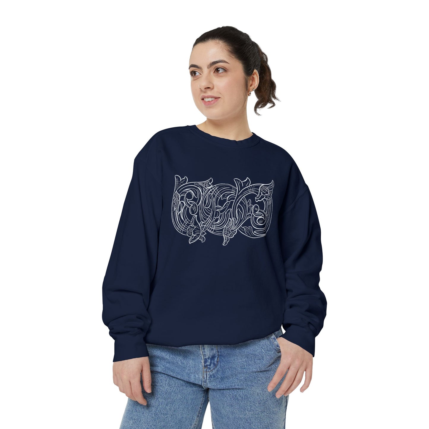Rising M Custom Leather Cowboy Crewneck Sweatshirt