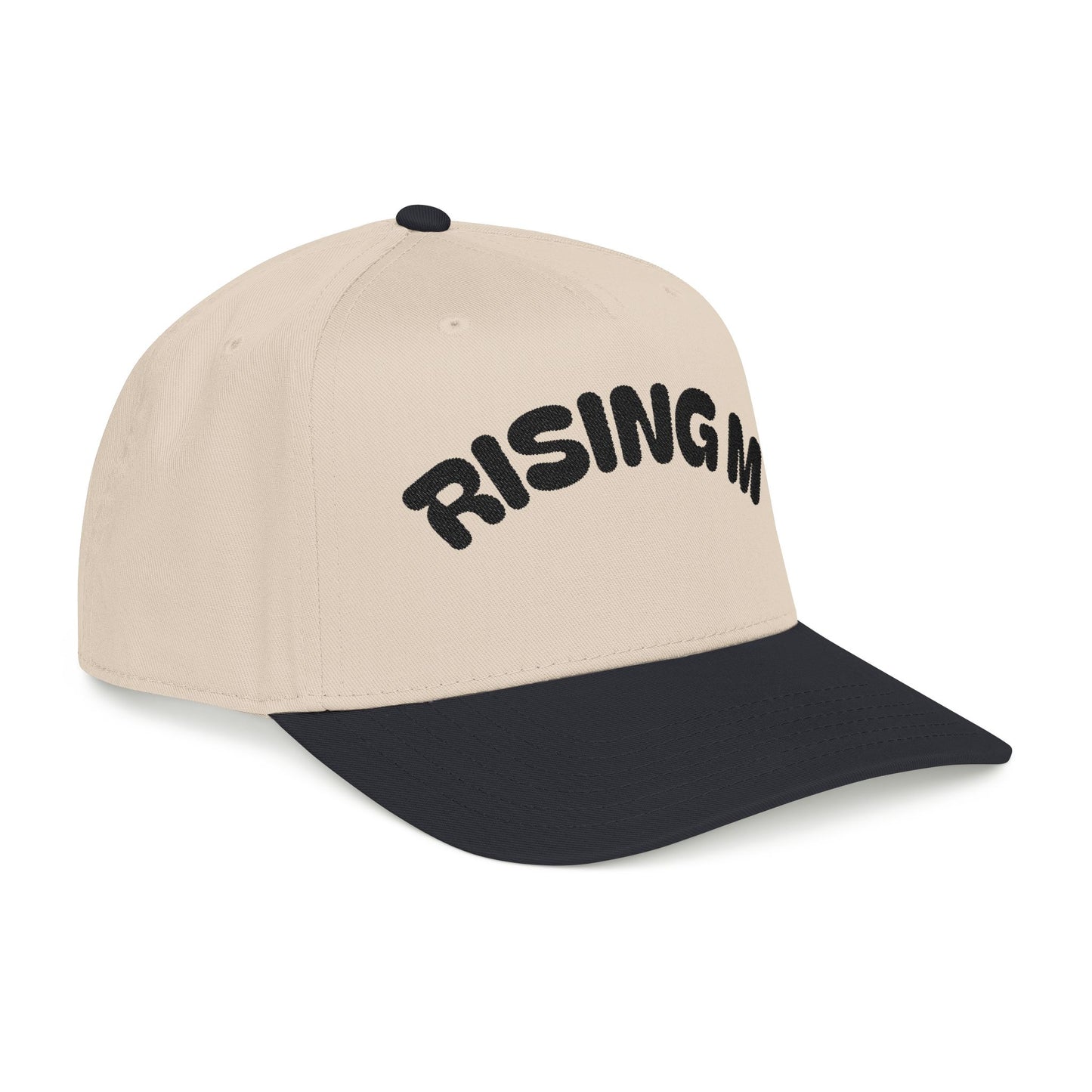 Rising M Embroidered Baseball Cap — Retro Felt Arch Logo Hat