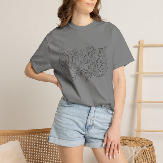 Custom Leather Brand Tee — Rising M Garment-Dyed T-Shirt