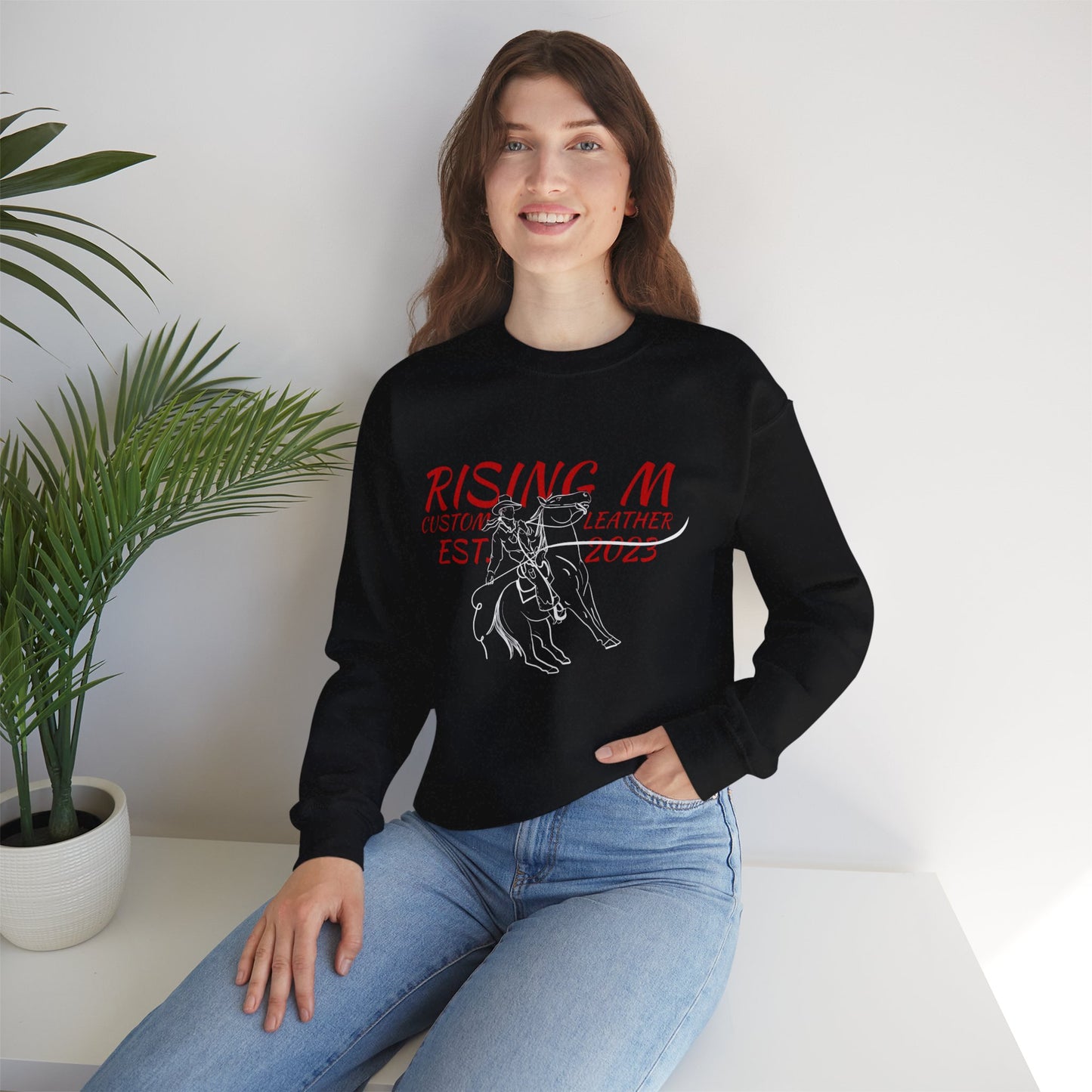 Rising M Rodeo Crewneck Sweatshirt - western Graphic