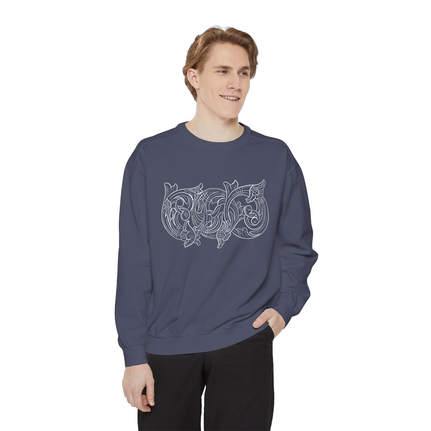 Rising M Custom Leather Cowboy Crewneck Sweatshirt