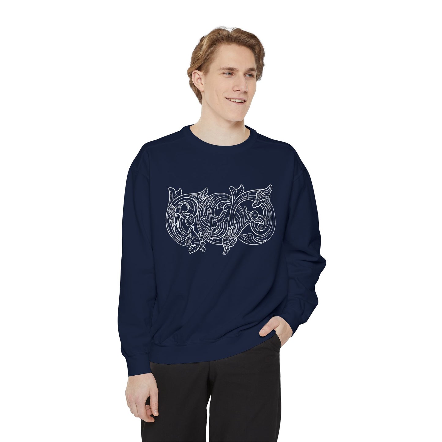 Rising M Custom Leather Cowboy Crewneck Sweatshirt
