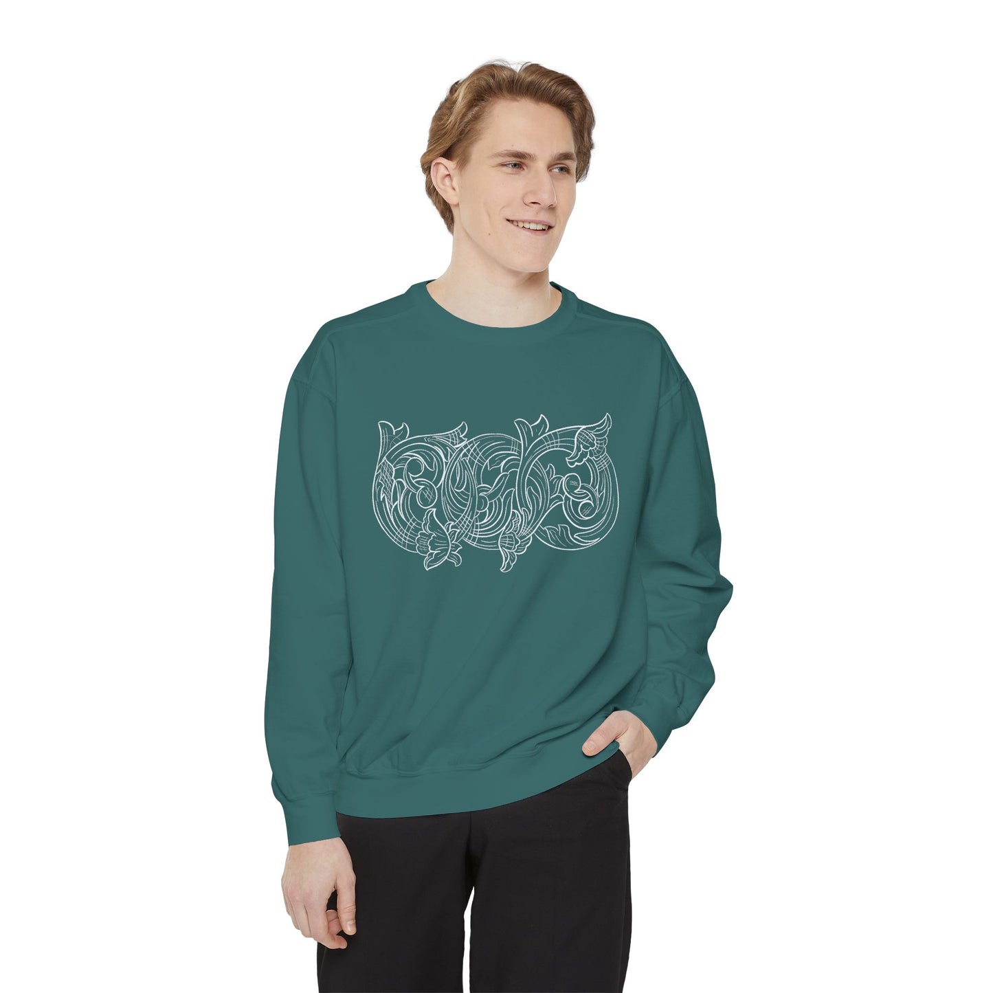 Rising M Custom Leather Cowboy Crewneck Sweatshirt