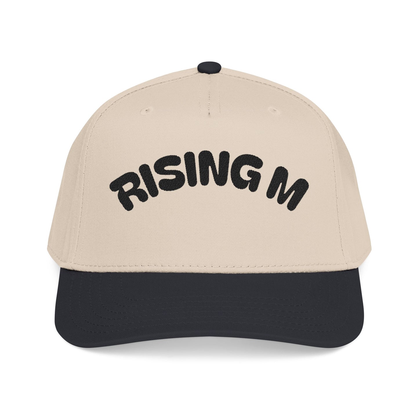 Rising M Embroidered Baseball Cap — Retro Felt Arch Logo Hat