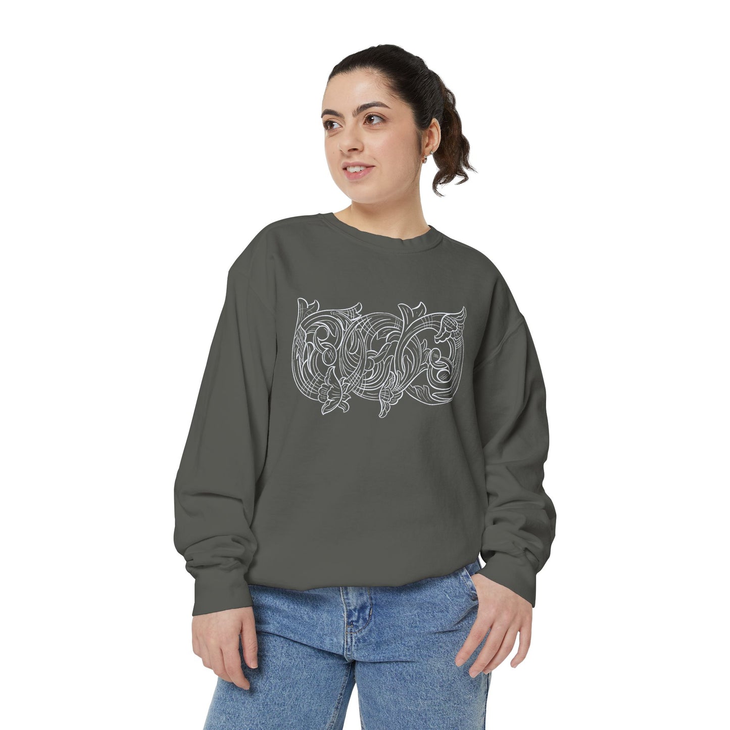 Rising M Custom Leather Cowboy Crewneck Sweatshirt