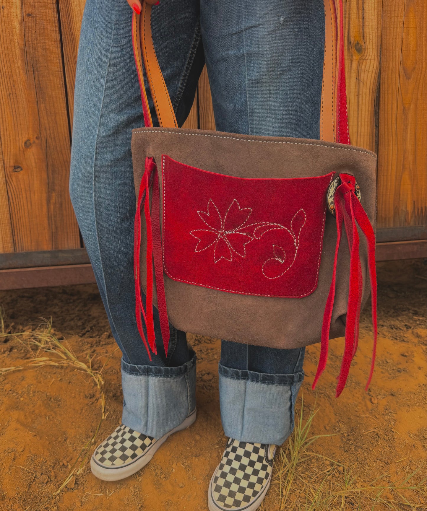 Stitched floral bag