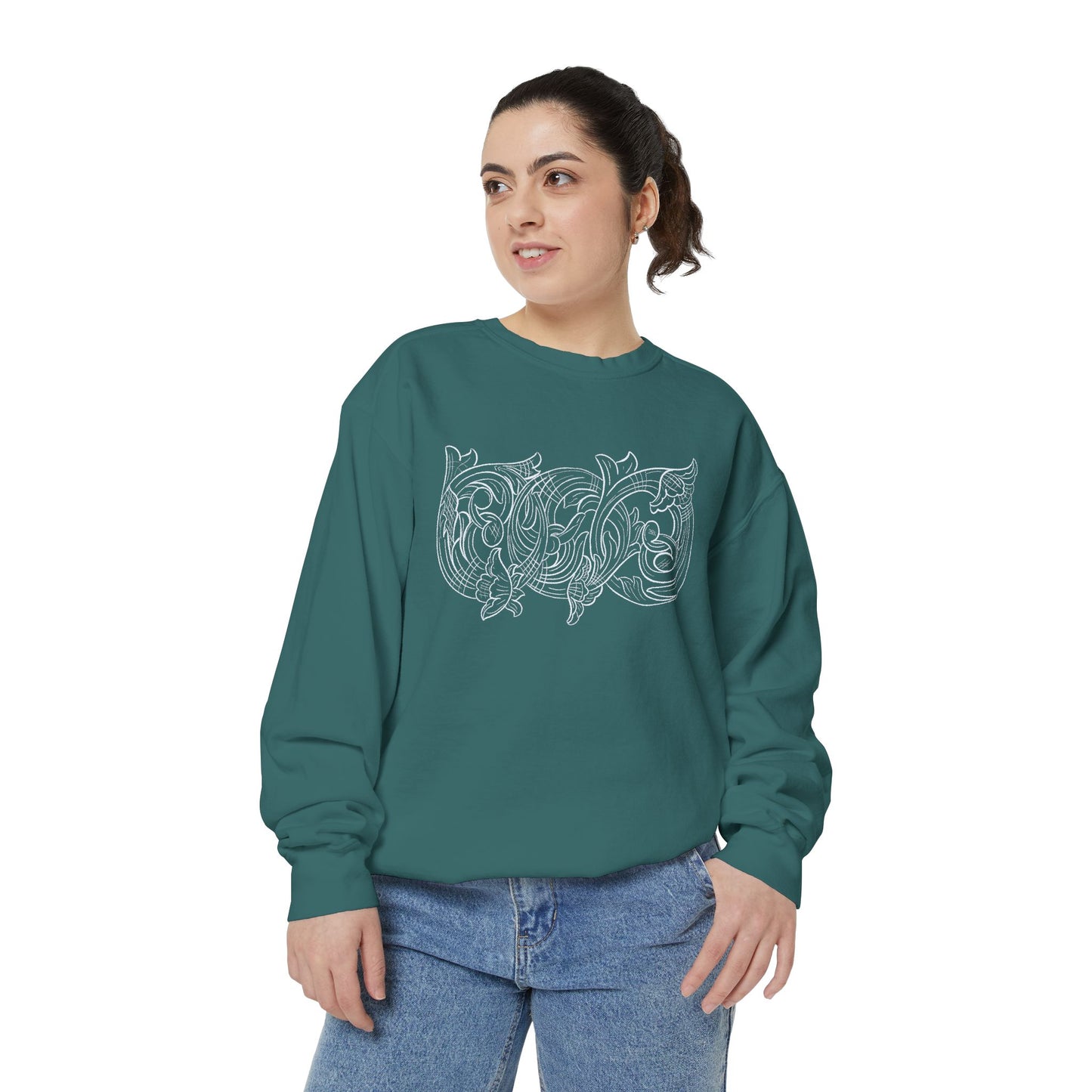 Rising M Custom Leather Cowboy Crewneck Sweatshirt