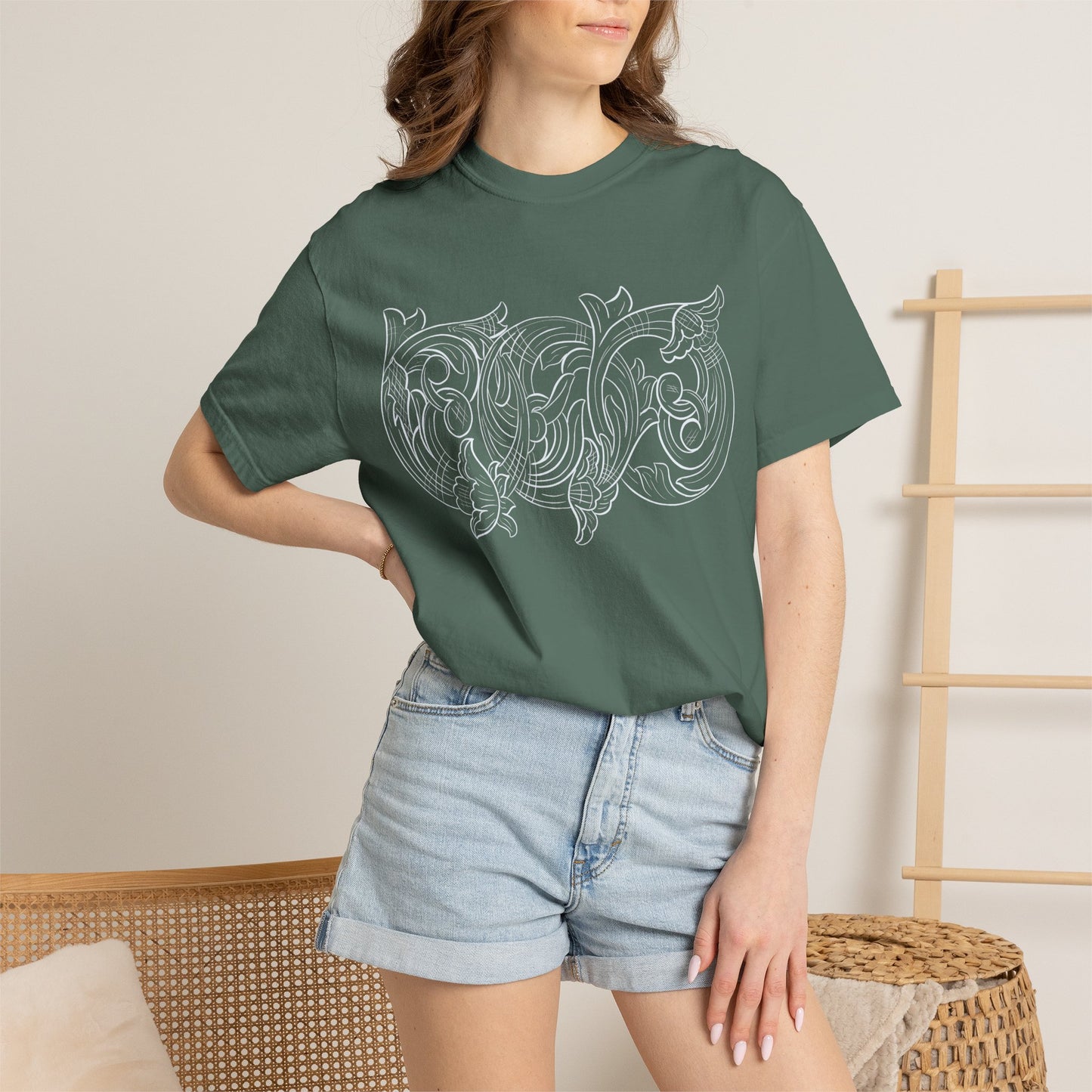 Rising M comfort colors scrolling front - roper logo back
