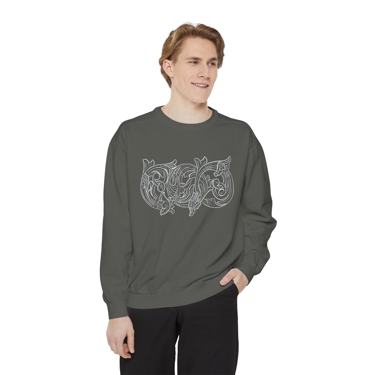 Rising M Custom Leather Cowboy Crewneck Sweatshirt