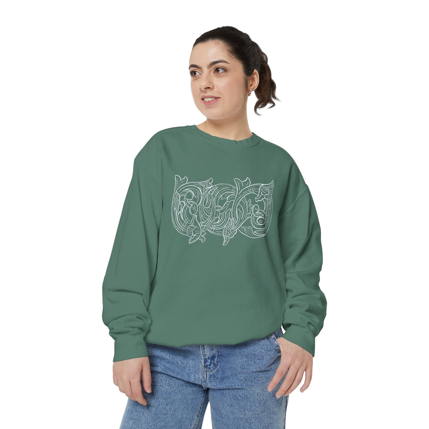Rising M Custom Leather Cowboy Crewneck Sweatshirt