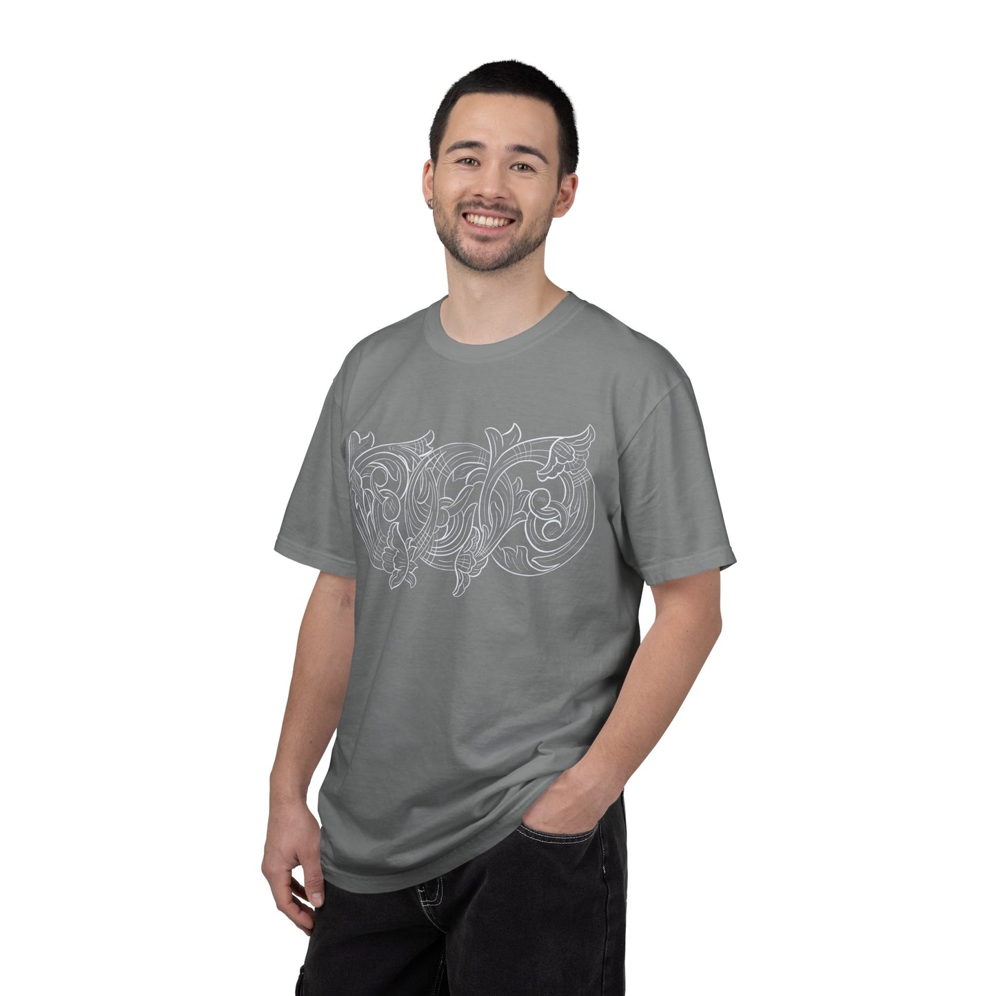 Rising M comfort colors scrolling front - roper logo back