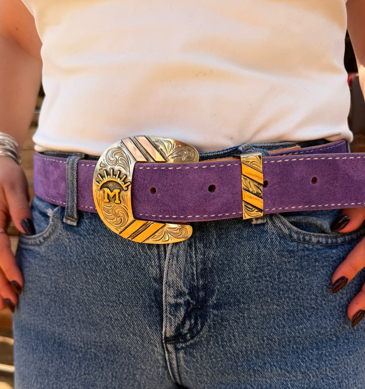 Purple Suede Belt
