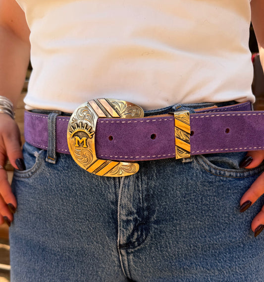Purple Suede Belt