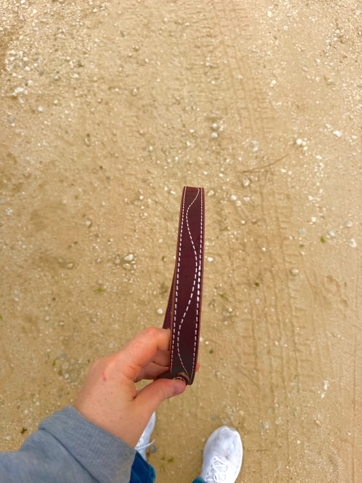 1 inch Latigo belt with wave stitching
