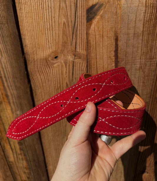 Red suede belt