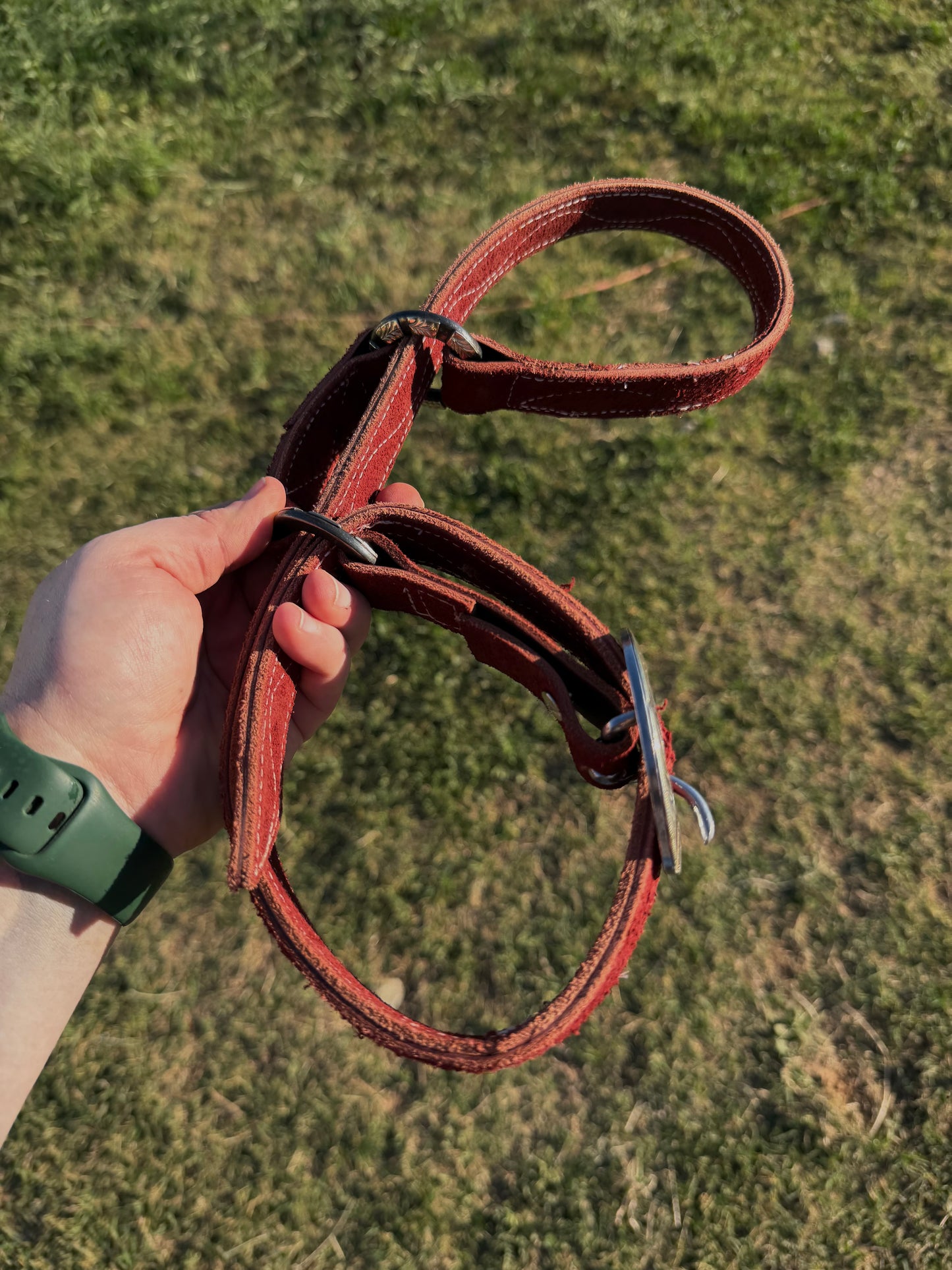 Latigo red Hobble belt ( pick your own hardware)