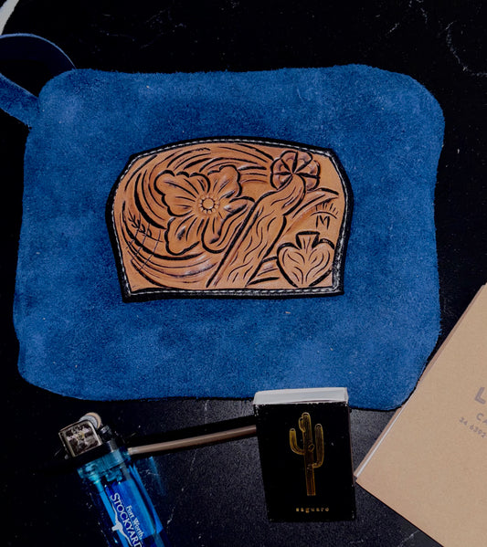 Tooled leather pouch