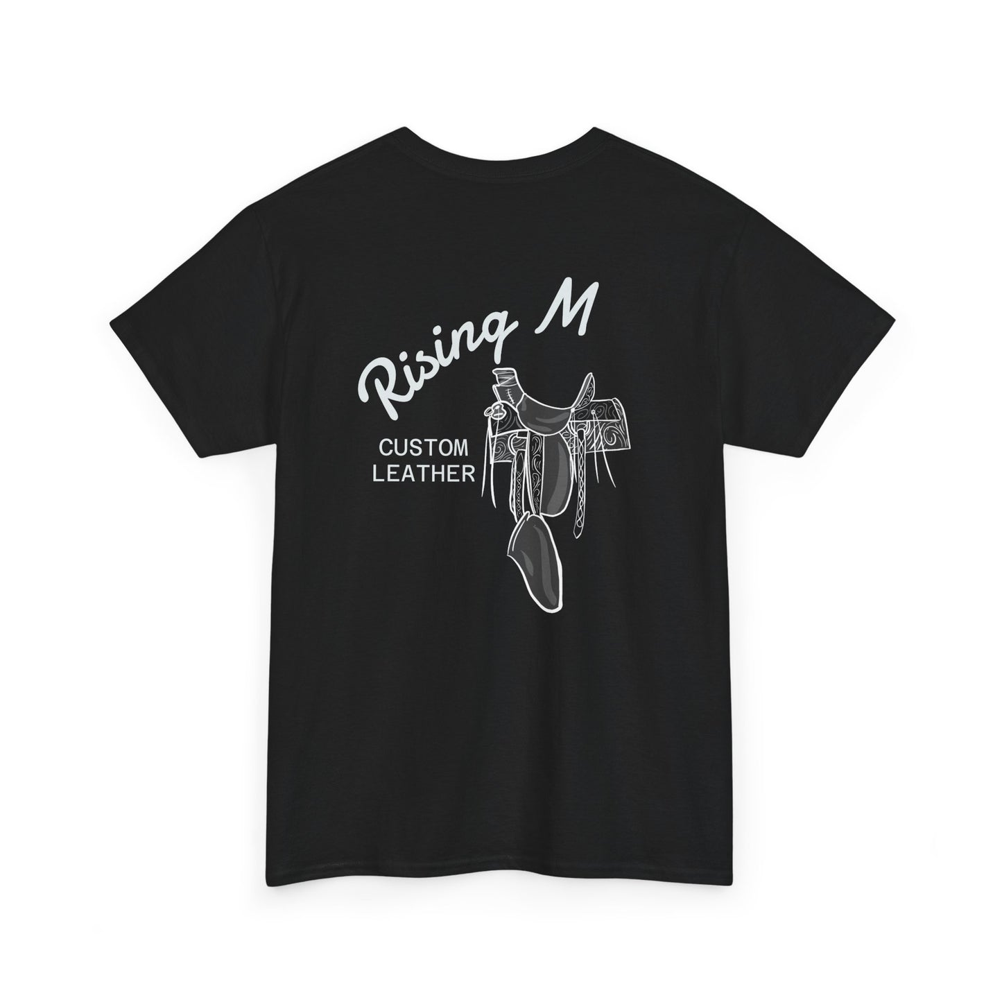 Rising M Unisex Heavy Cotton Tee | Custom Leather Graphic, Casual Wear,
