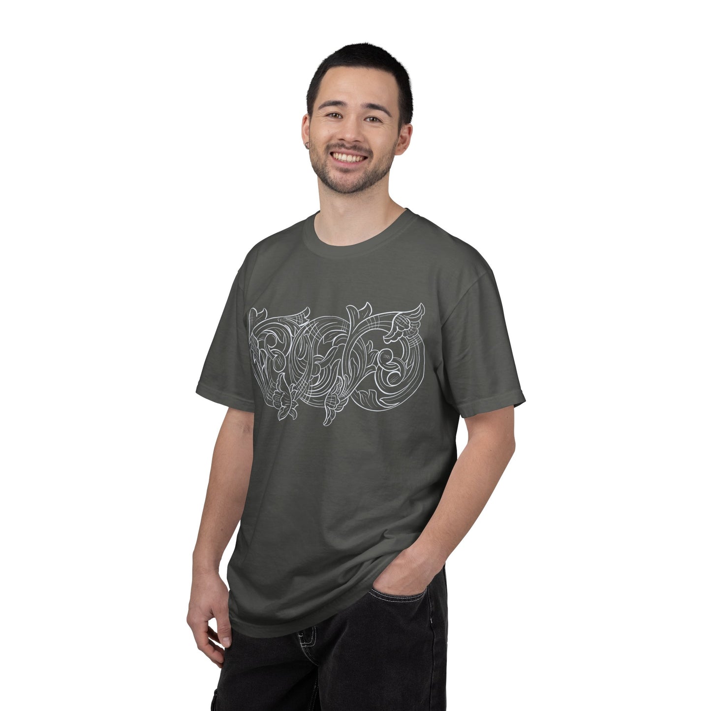 Rising M comfort colors scrolling front - roper logo back
