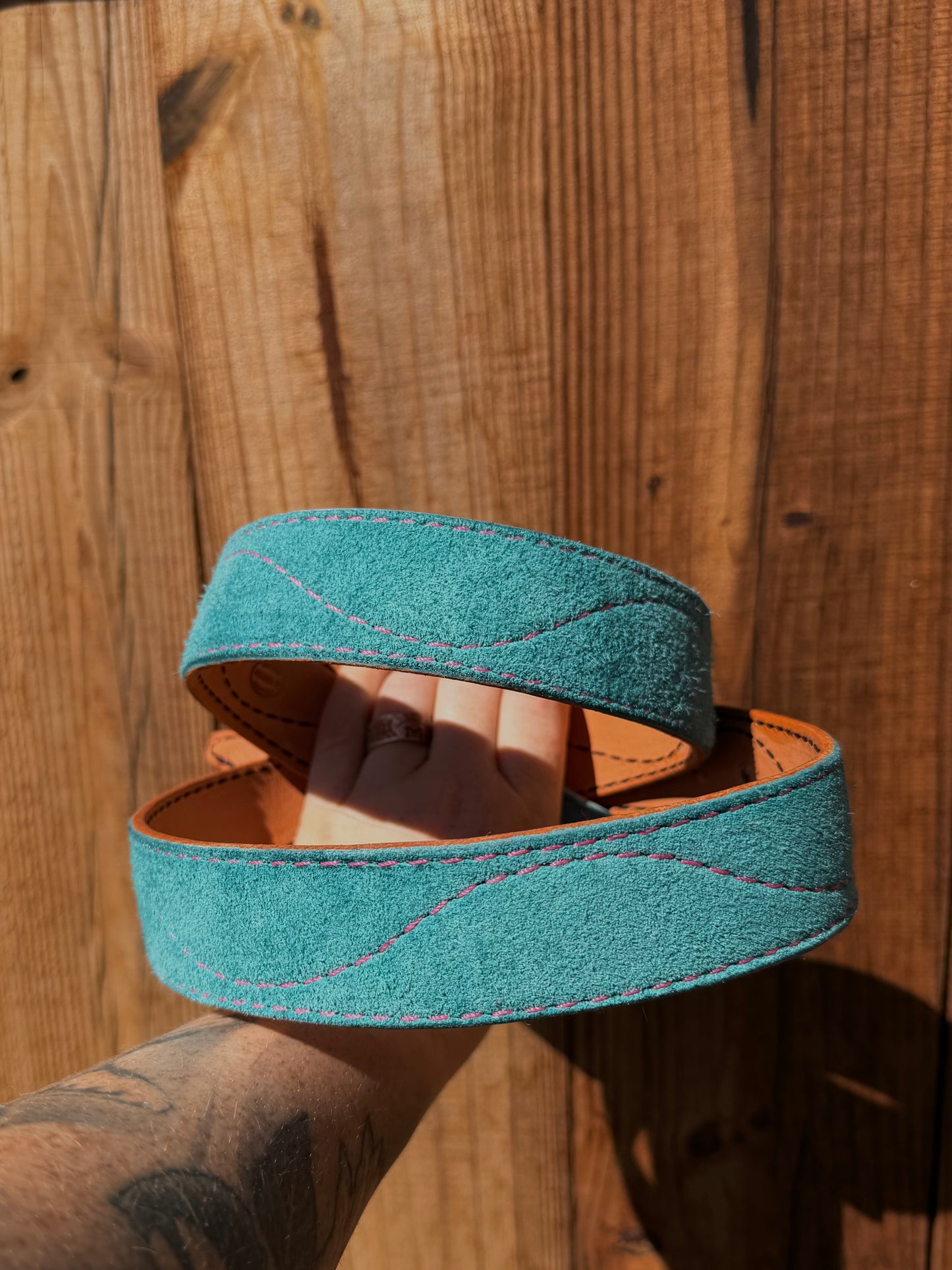 Sky Blue  suede belt