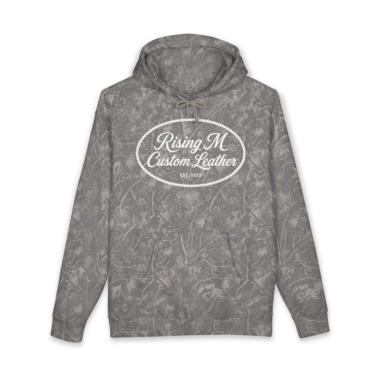 Hoodie — Rising M Custom Leather Vintage Logo Hooded Sweatshirt