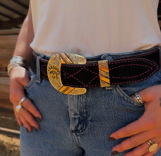 Black suede belt