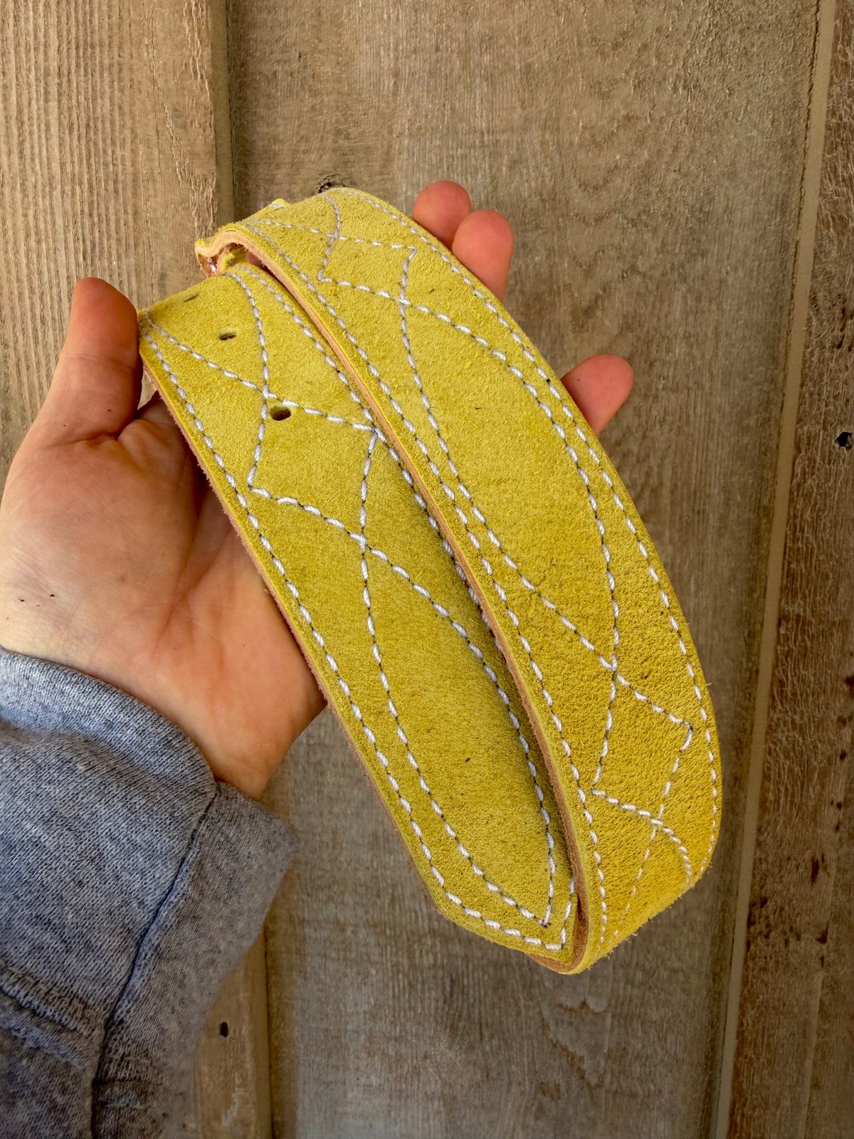Light Yellow Suede belt