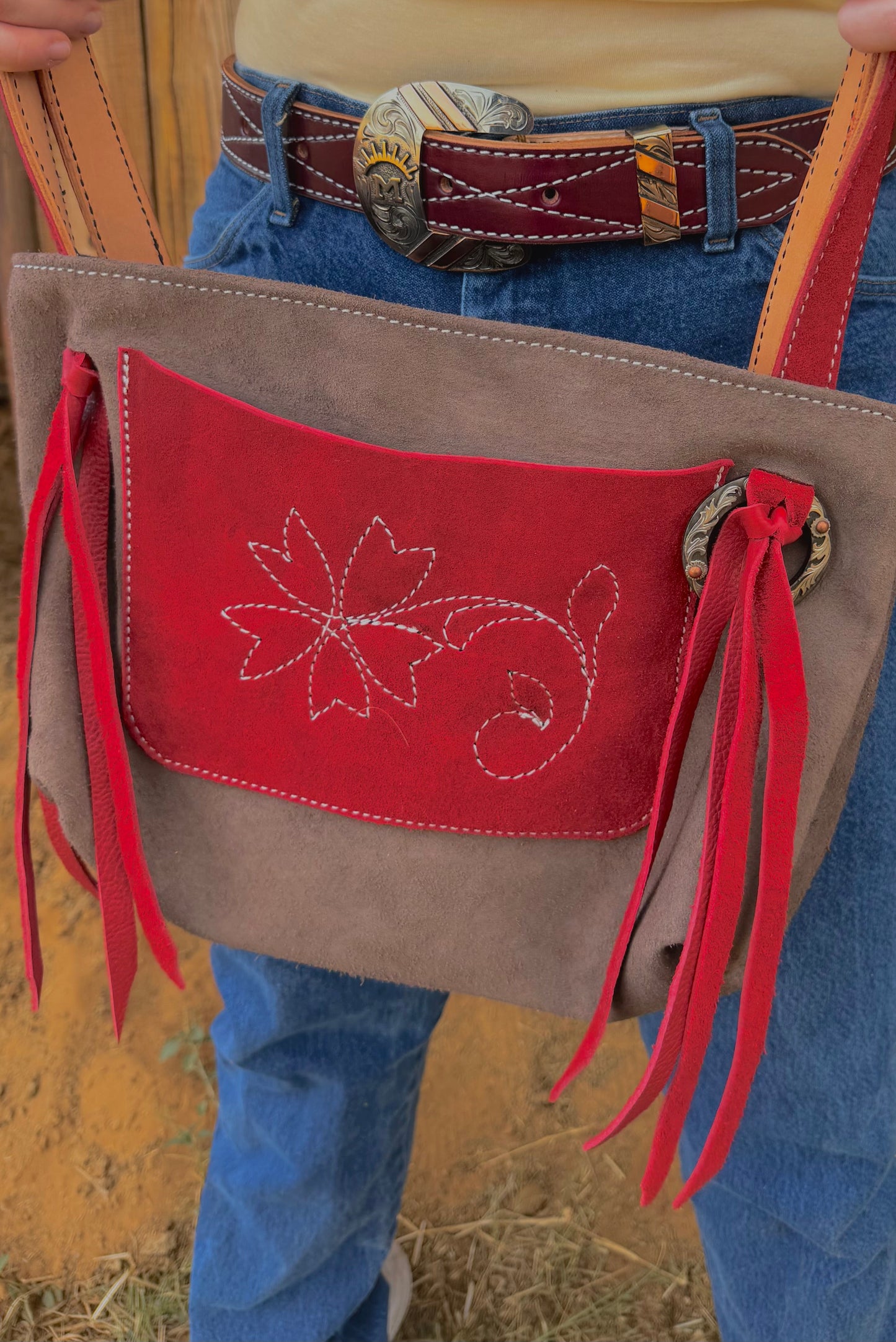 Stitched floral bag
