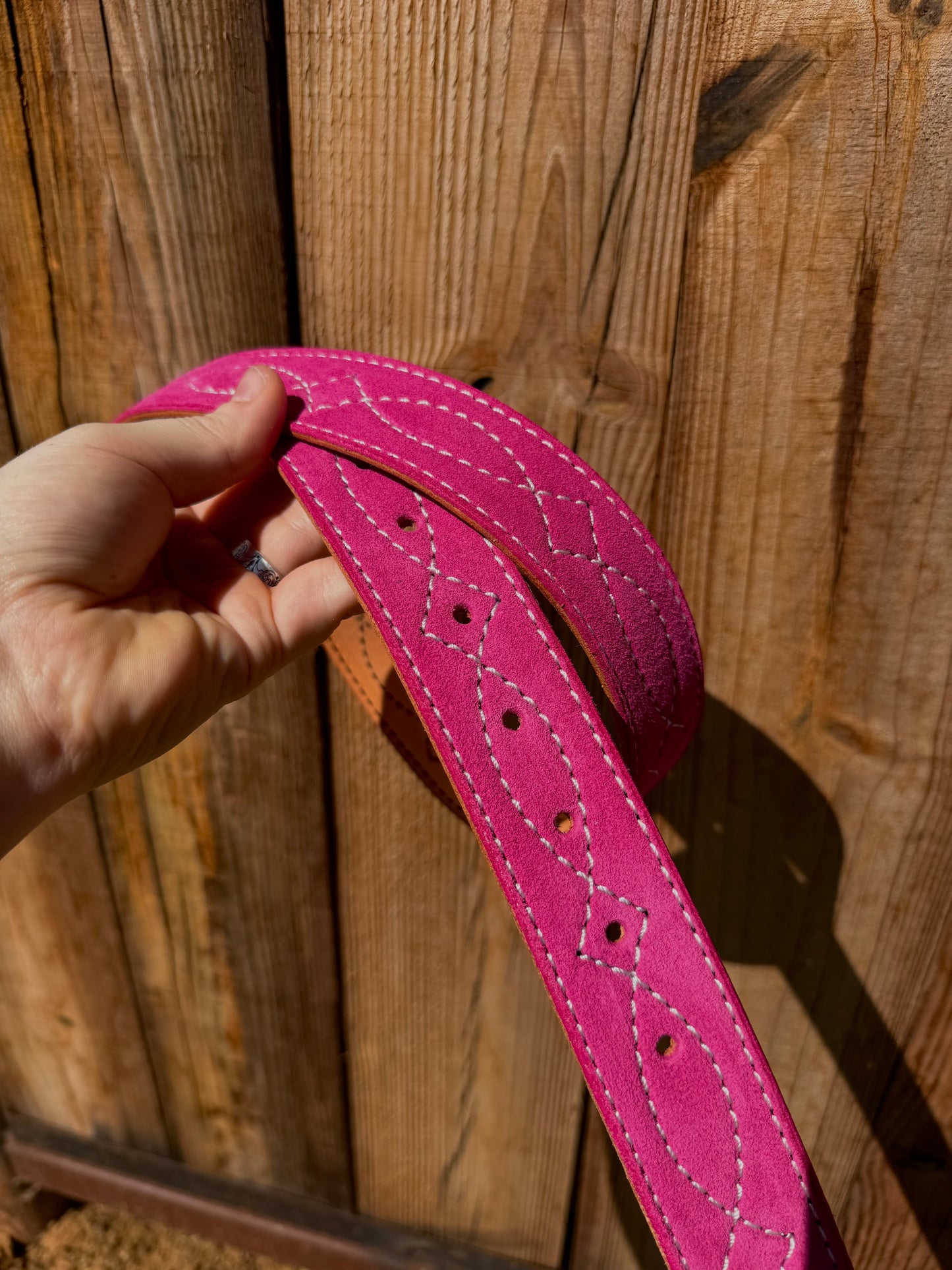 Pink Suede Belt