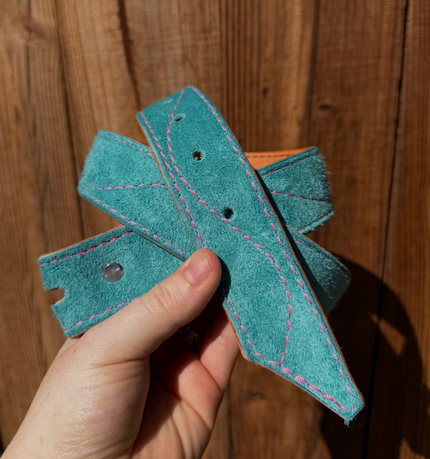 Sky Blue  suede belt