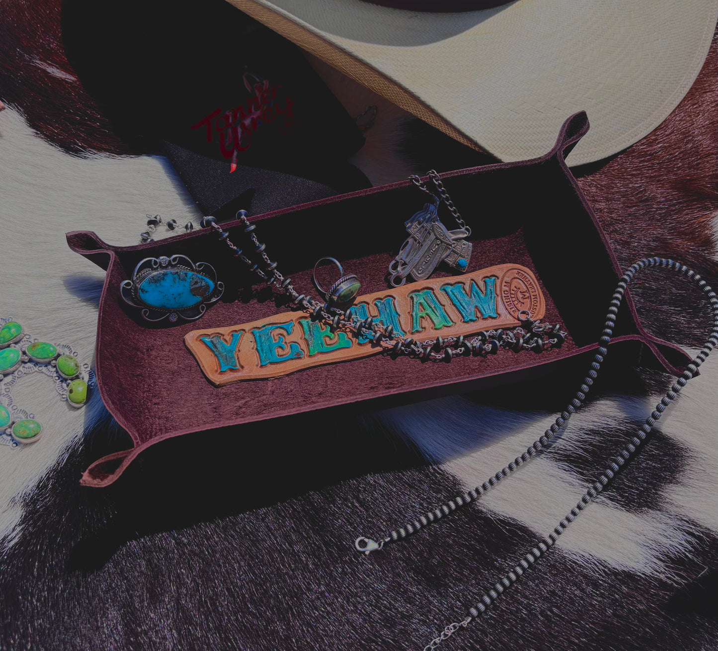 Leather Tray/Bowl “YEEHAW”