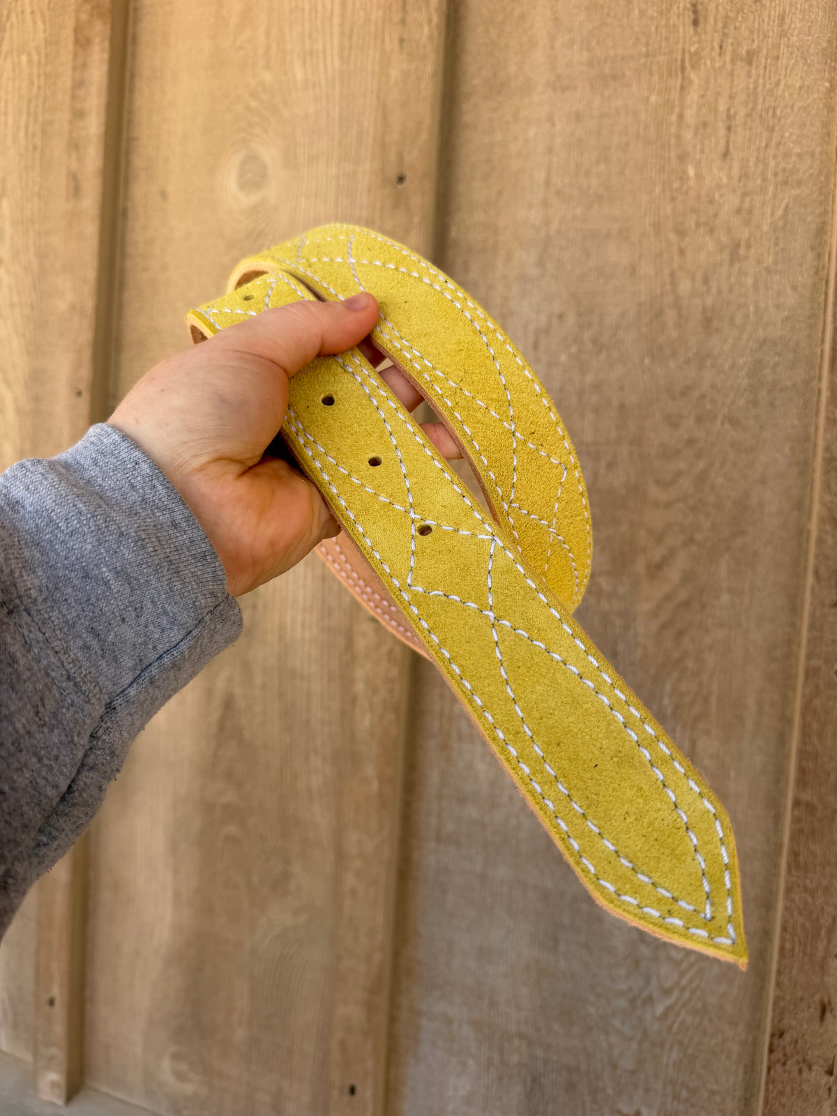 Light Yellow Suede belt