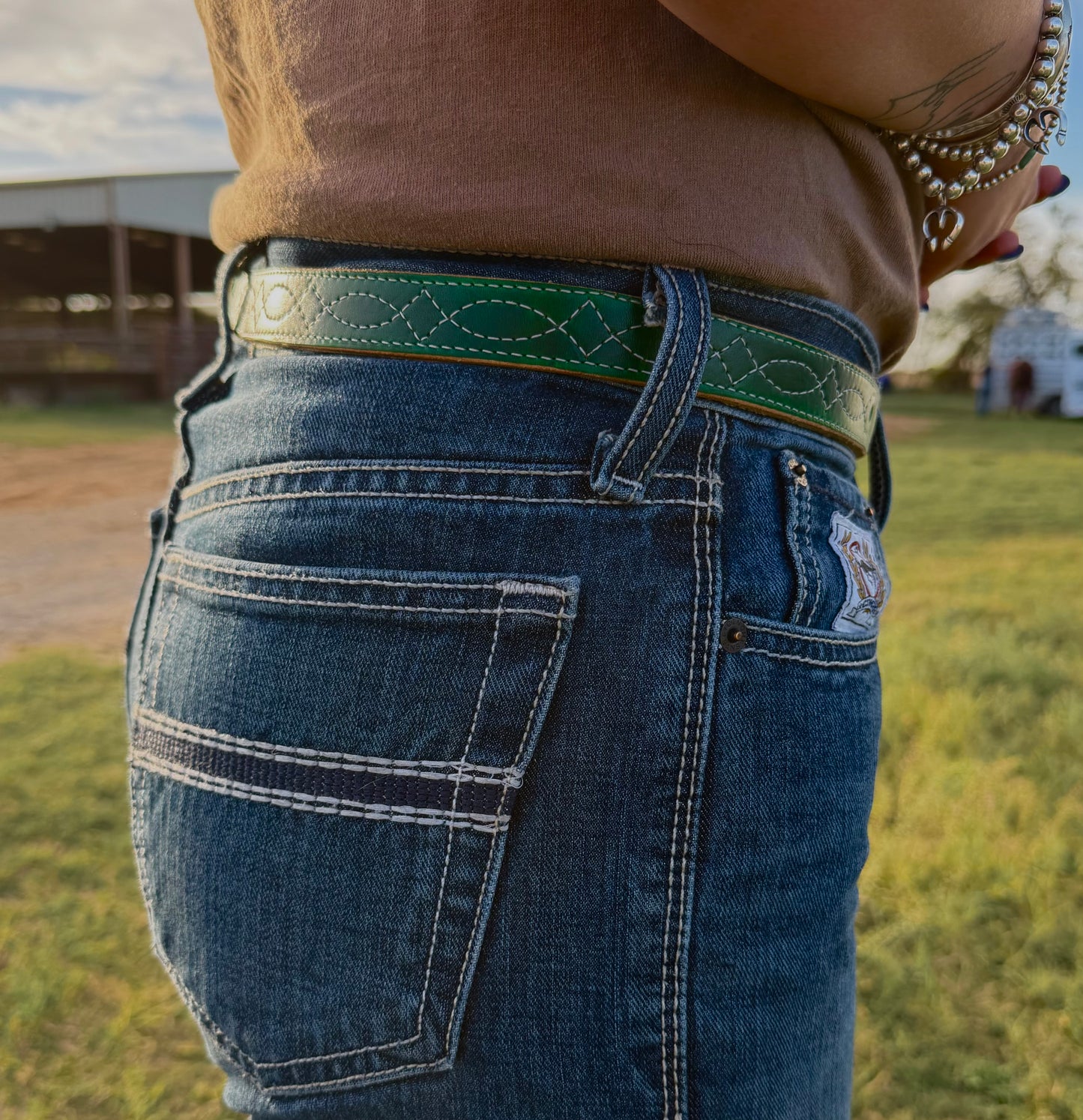 Green hobble belt 1 inch width